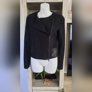 Armani Exchange black jacket sz s/p used good condition some leather details